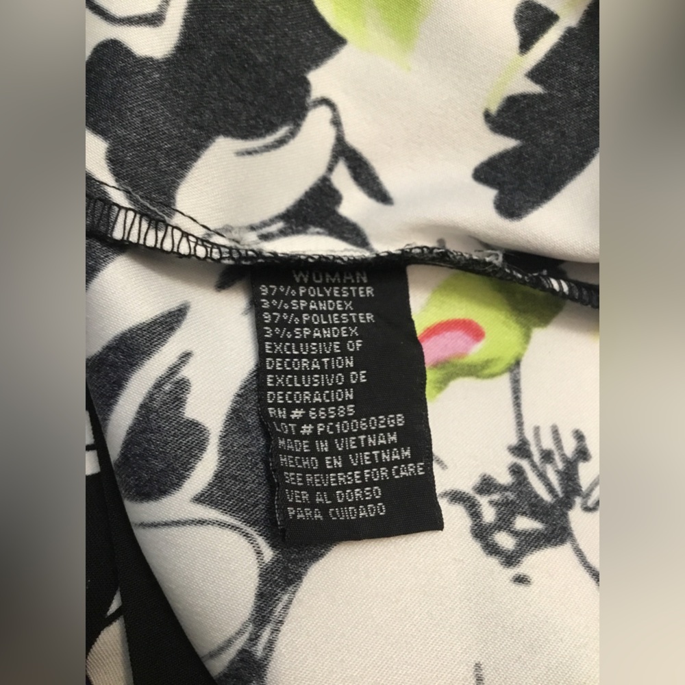 Perceptions Floral Mini Dress in Black with Pink and Green Accents - Picture 12 of 15